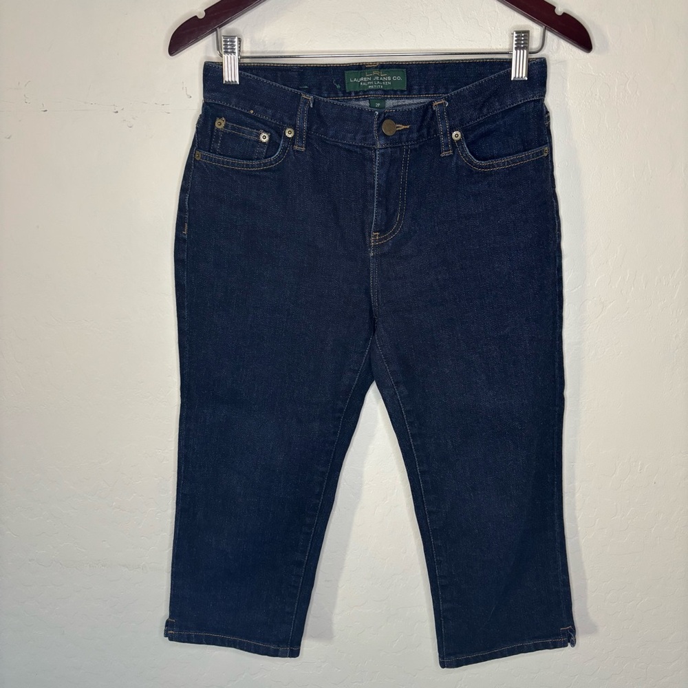Lauren Ralph Lauren Navy‎ Cropped Jeans Classic Mid-calf 2 Petite Women’s